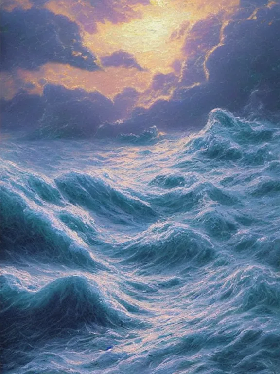 Classical oil painting of the ocean waves, beautiful | Stable Diffusion ...