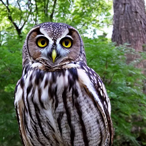 Image similar to an owl taking a selfie