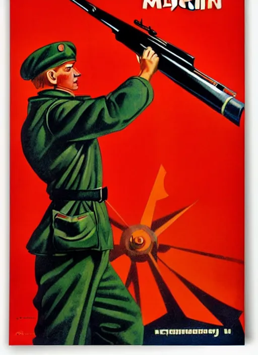 Image similar to soviet propaganda poster of a mosin - nagant, socialist realism. by alexander zelensky, viktor deni, havrylo pustoviyt