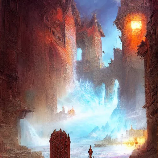 Image similar to The gates of Heaven by Marc Simonetti, 8k