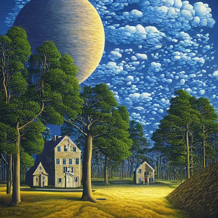 Image similar to a building in a landscape, by rob gonsalves