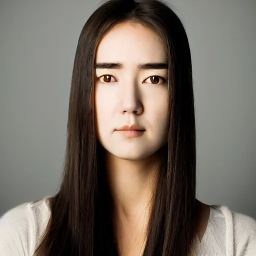 Image similar to a portrait photo of a beautiful young woman who looks like a korean jennifer connelly