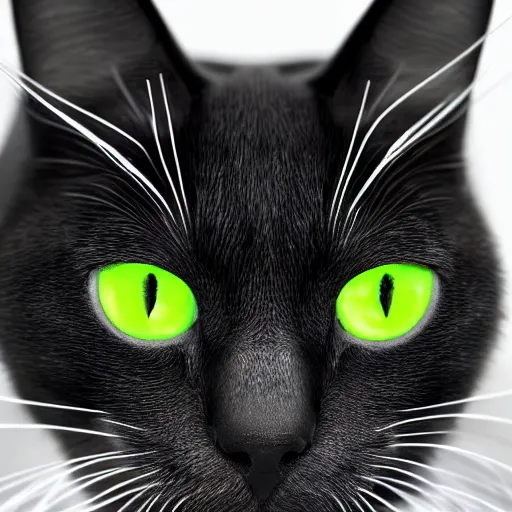 Image similar to a portrait of a beautiful black and white cat wearing a tuxedo with colorful bright green eyes, hd, 8k, hyper-realism, detailed, 3D render