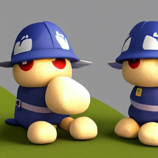 Image similar to cute fumo plush twins who are masters of construction and destruction respectively, bruiser and builder, lens flare, vray