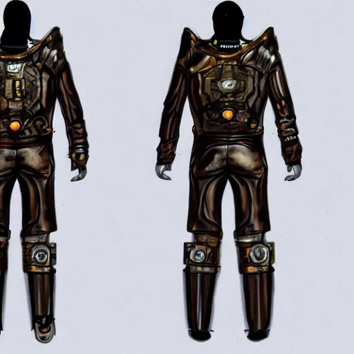 Prompt: Steampunk space suit, concept art