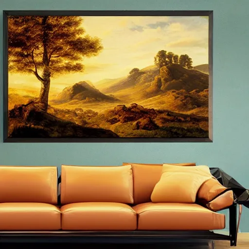 Image similar to a masterpiece hyper realistic prehistoric landscape, golden hour