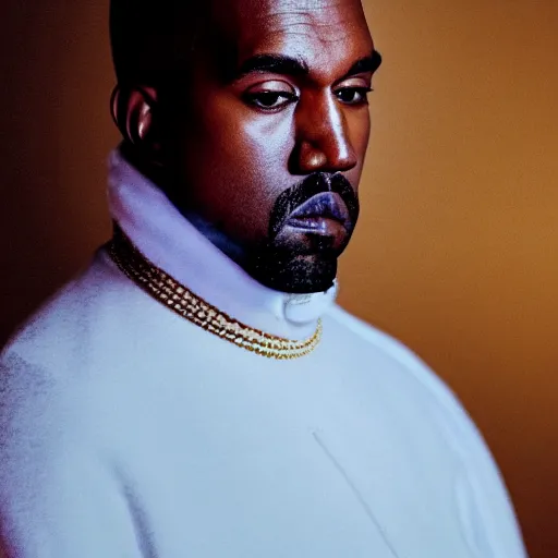 Image similar to Portrait of Kanye West dressed as emperor napoleon, splash art, cinematic lighting, dramatic, octane render, long lens, shallow depth of field, bokeh, anamorphic lens flare, 8k, hyper detailed, 35mm film grain
