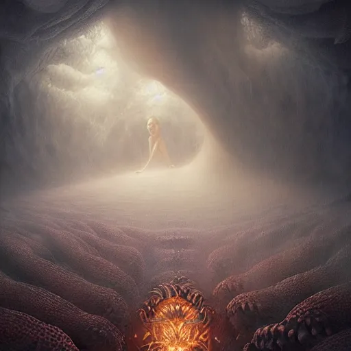 Prompt: by artgerm and agostino arrivabene, visually stunning, cinematic, ultra realistic, hyper realism, epic, octane render, unreal engine, vfx, maya, alien being, surreal, fungal enchanter, murloc tinyfin, dread infernal, wee whelp, battle ram