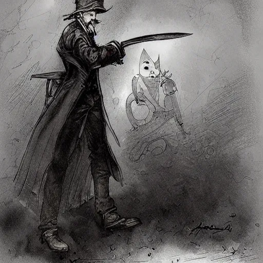 Image similar to jack the ripper high resolution, high quality, by jean - baptiste monge