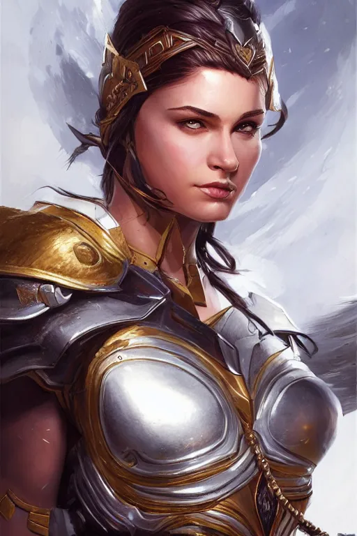 Image similar to amazon valkyrie athena, d & d, fantasy, portrait, highly detailed, headshot, digital painting, trending on artstation, concept art, sharp focus, illustration, art by artgerm and greg rutkowski and magali villeneuve