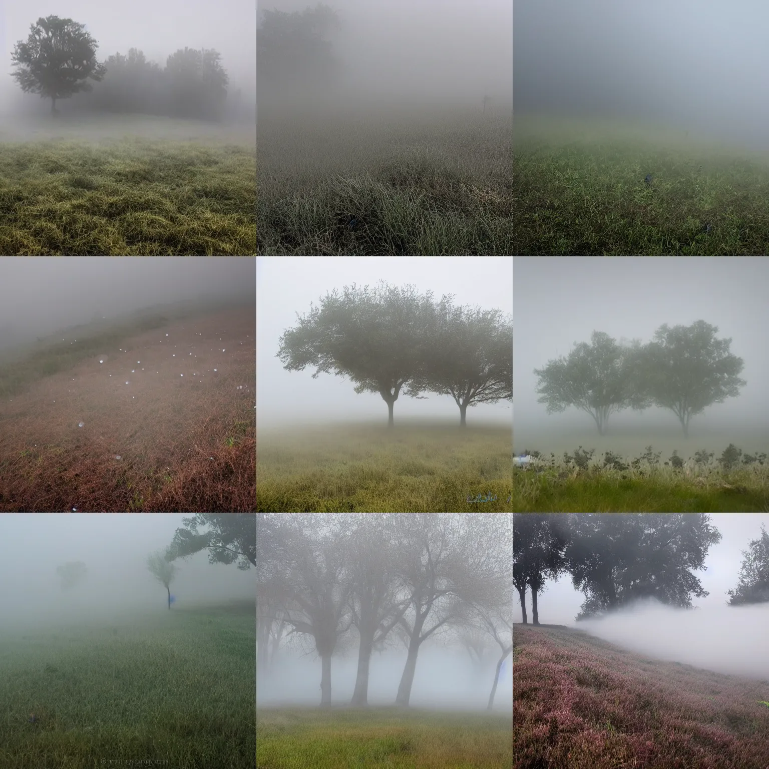 Prompt: fog that is creating ants and spewing them across the landscape