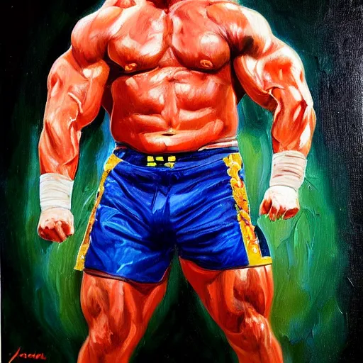 Prompt: john cena, oil painting