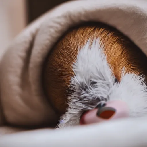 Image similar to realistic photograph of donald duck struggling to fall asleep, grumpy 2 4 mm f 1. 6