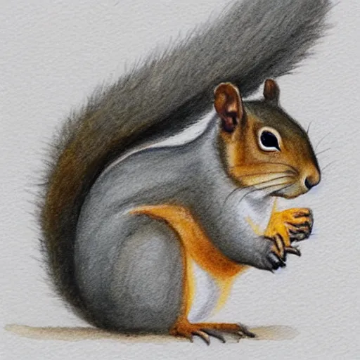 Image similar to squirrel watercolor, pencil