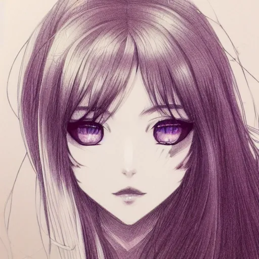 Image similar to headshot portrait of a pretty and illustrious anime woman, pretty face, extreme detail, drawn in ballpoint pen, artstationhd, drawn by WLOP, by Avetetsuya Studios, anime manga panel, trending on artstation