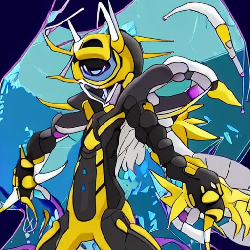 Image similar to a new digimon based on a scorpion, in the style of digimon, 4k, high quality