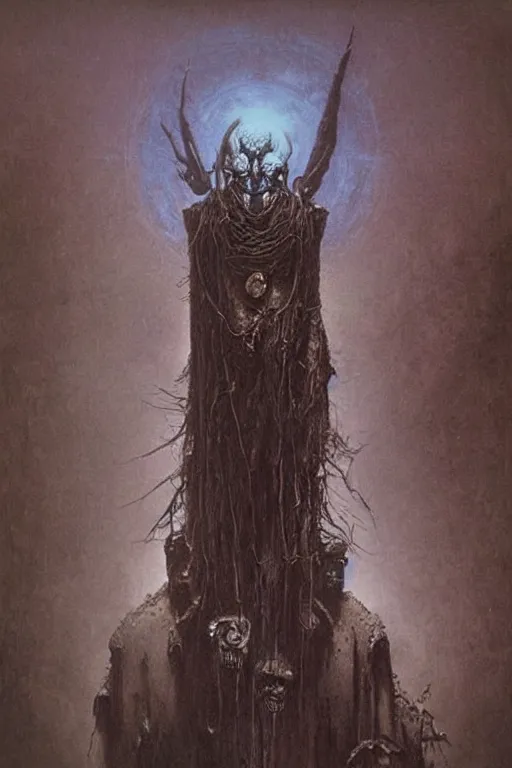 Image similar to warhammer 4 0 k occult necromancer by beksinski, high detail hyperrealistic