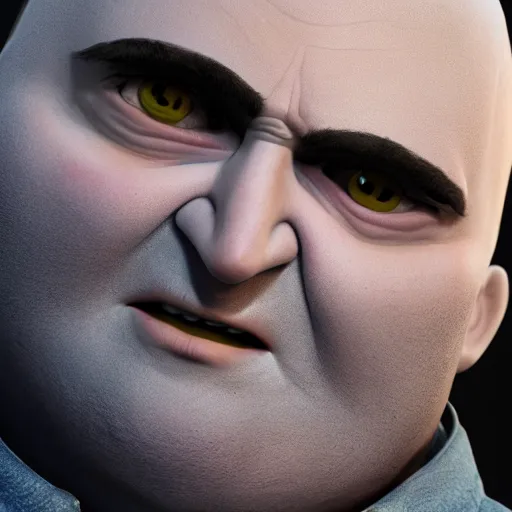 Image similar to Gru in real life, portrait, photograph, realistic, hyperrealistic, highly detailed, very detailed, extremely detailed, detailed, digital art, trending on artstation