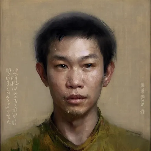 Image similar to vietnamese male portrait by ruan jia