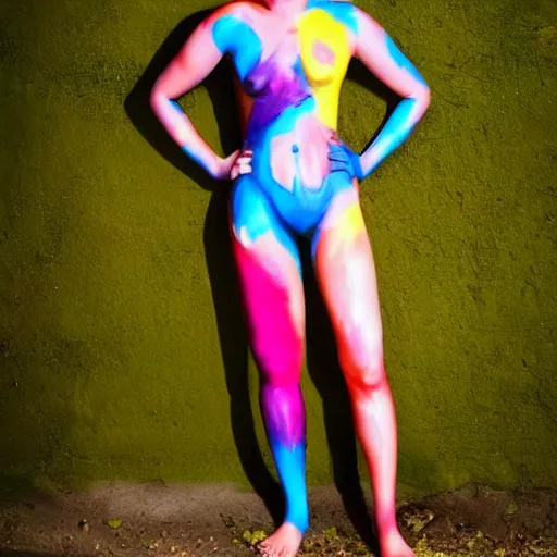 Image similar to Sia Furler photoshoot full body paint