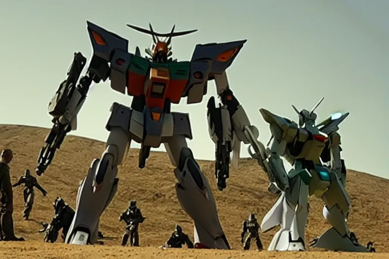 Prompt: gundam mecha in a still from the movie district 9 ( 2 0 0 9 ) directed, by neill blomkamp