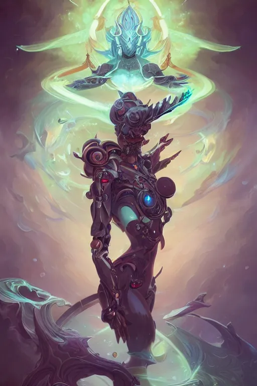 Prompt: a full body shot of a beautiful supernatural cybernetic emanation, splash art by pete mohrbacher and artgerm and wlop, digital art, highly detailed, intricate, fantasy, mystical, sharp focus, Trending on Artstation HQ, deviantart, unreal engine 5, 4K UHD image