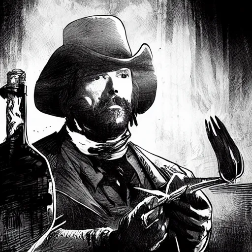 Prompt: spaghetti western meets jack the ripper flick