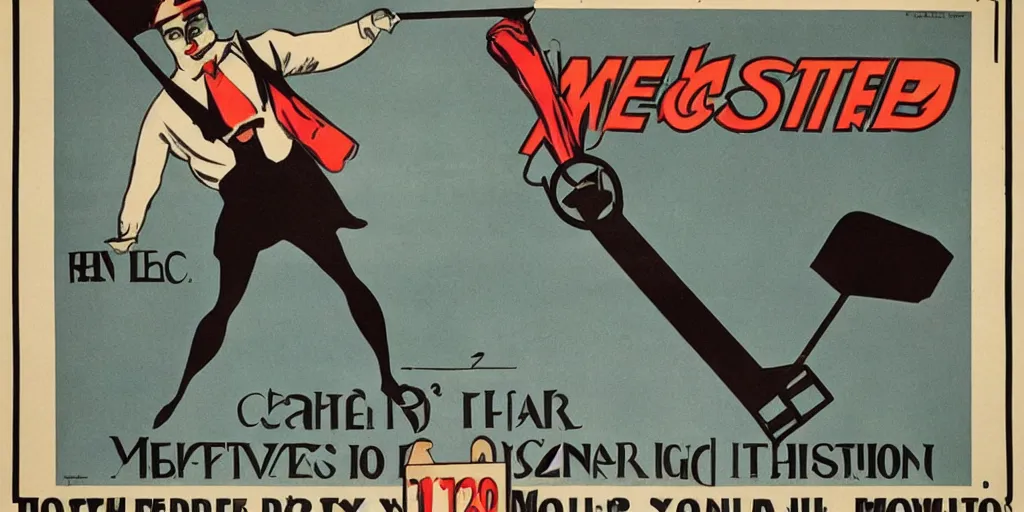 Prompt: a 1 9 2 0 s poster advertising metal detectors