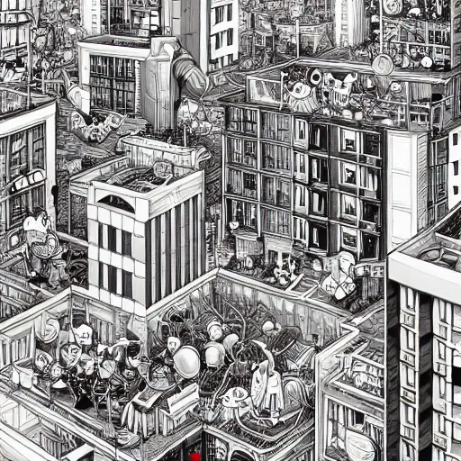 Prompt: crazy apartments, extremely detailed, sharp focus, wide view, full body shot, smooth, digital illustration, by james jean, by rossdraws, frank franzzeta, mcbess, sakimichan