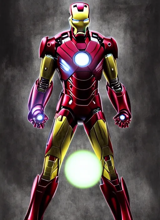 Image similar to iron man in armor h. p. lovecraft style, crazy background, digital art, super realism, high quality, high detail,