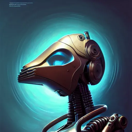 Image similar to low angle shot of a cyberpunk gazmask robot character, intricate, elegant, highly detailed, centered, digital painting, artstation, concept art, smooth, sharp focus, illustration, artgerm, Tomasz Alen Kopera, Peter Mohrbacher, donato giancola, Joseph Christian Leyendecker, WLOP, Boris Vallejo