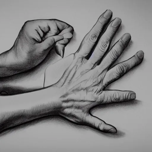 Image similar to a human hand drawing