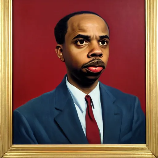 Image similar to Official Portrait of the United States President Earl Sweatshirt, 1962. Oil on Canvas Painting by Bo Bartlett. National Archives