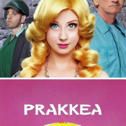 Image similar to princess peach starring in breaking bad. real person.