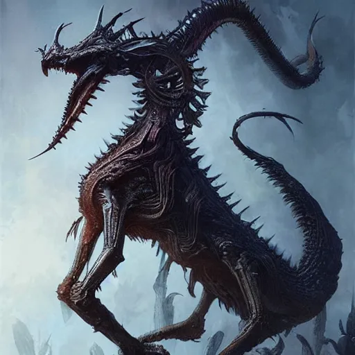 Image similar to a beautiful new creature from folklore, clear detailed view. ethereal fantasy art by greg rutkowski and hr giger