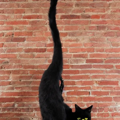 Prompt: poledancing black cat