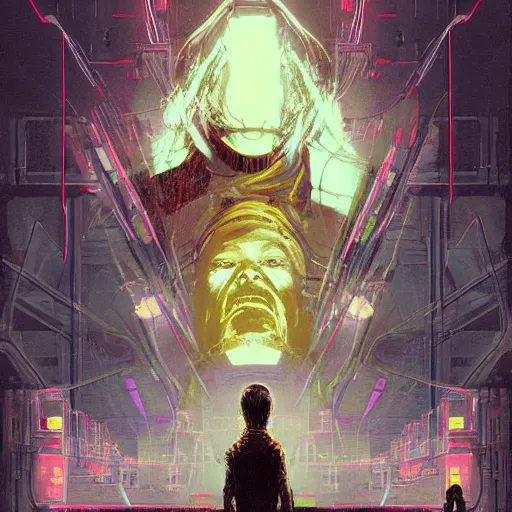 Image similar to neuromancer, painted by bobby chiu