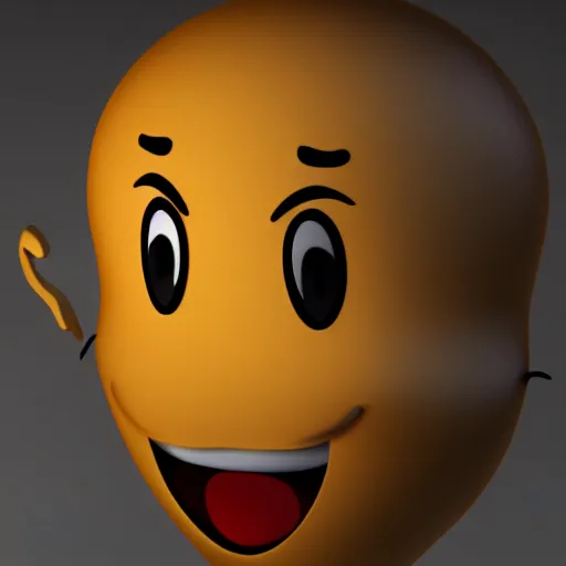 Afraid or Scared Yellow Ball Emoticon Emoji or Smiley 3D model