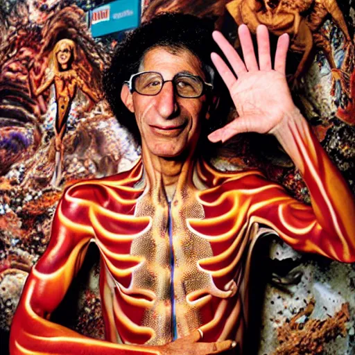 Prompt: uhd photorealisitc candid photo of anthony fauci wearing hyperdetailed slim goodbody costume. correct coostume. correct face, accurate face. photo by annie leibowitz and steve mccurry