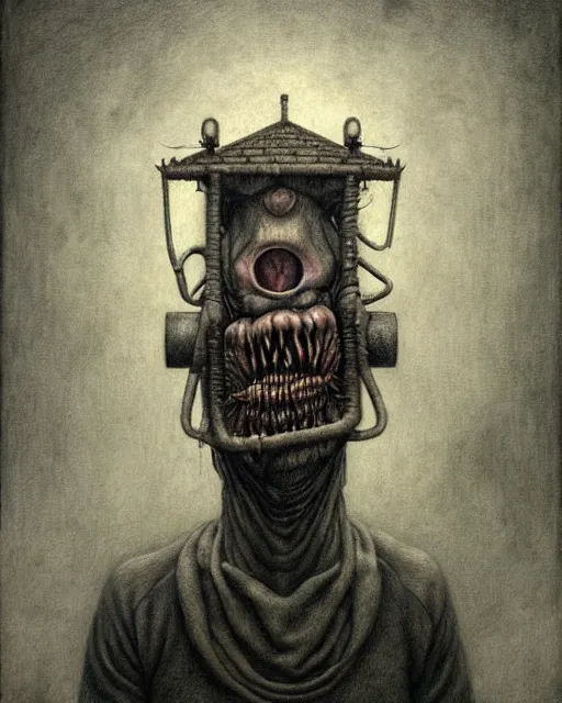 Image similar to a realistic detailed portrait painting of a monster by john kenn mortensen, santiago caruso, synthwave cyberpunk psychedelic vaporwave