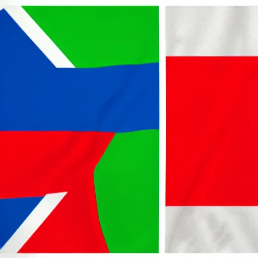 Prompt: a new country flag, mixing flag of Switzerland and flag of Greece