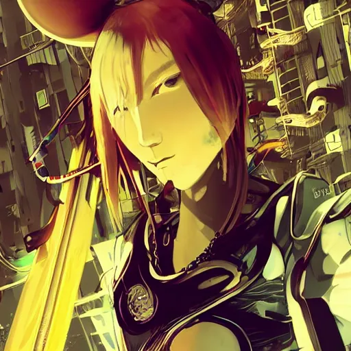 prompthunt: full digital cyberpunk anime!!, shattered cyborg - girl in the  style of arcane!!!, lightning, raining!!, water refractions!!, black long  hair!, biomechanical details, neon background lighting, reflections, wlop,  ilya kuvshinov, artgerm