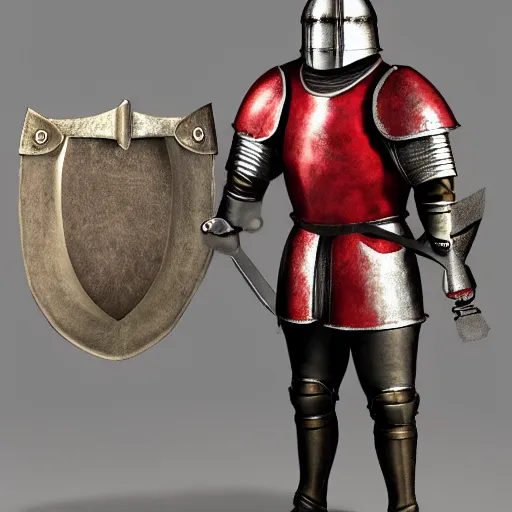 Prompt: medieval knight with ham armor