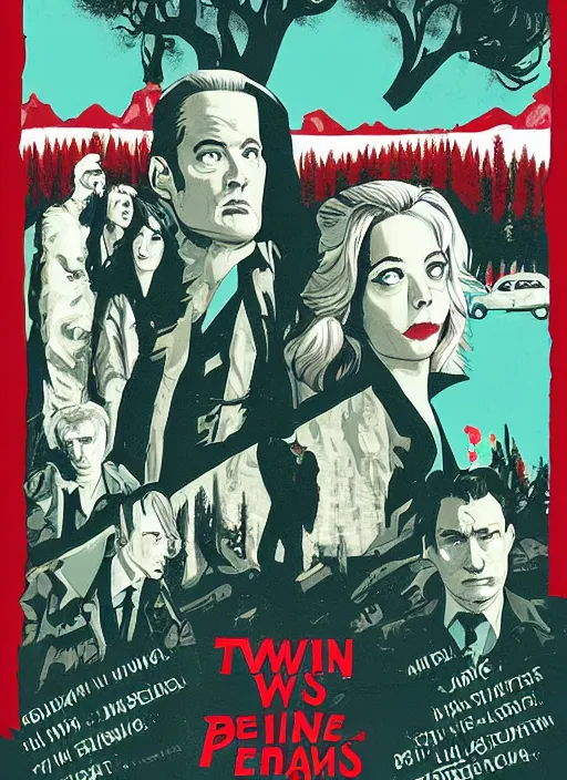 Image similar to twin peaks movie poster art by brian k. vaughan