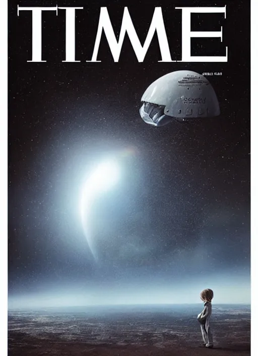 Prompt: TIME magazine cover, the coming AI singularity, a deepness in the sky, left behind