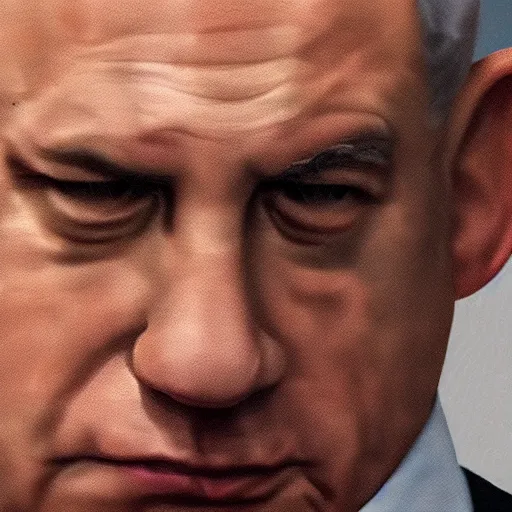 Image similar to benjamin netanyahu losing the elections, crying. digital painting, high detail, 8 k