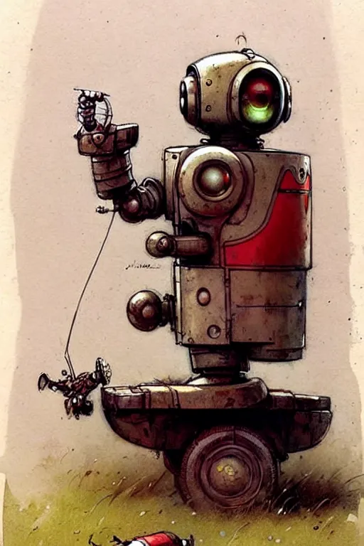 Image similar to adventurer ( ( ( ( ( 1 9 5 0 s retro future robot android robot mouse wagon. muted colors. ) ) ) ) ) by jean baptiste monge!!!!!!!!!!!!!!!!!!!!!!!!! chrome red