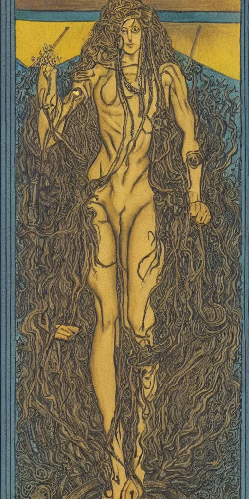 Prompt: the strength tarot card by austin osman spare
