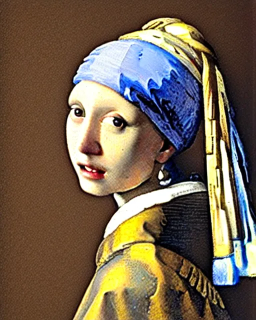 Image similar to Girl with a Pearl Earring By Johannes Vermeer painting by Hieronymus Bosch