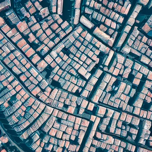 Prompt: Top down view of a city